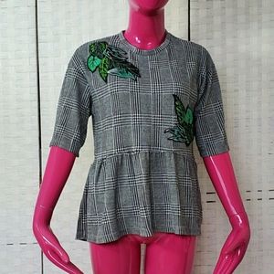 Zara Leaf Top Blouse